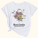 Henkilökohtainen Retro akvarelli syntymän kukka kukkakimppu T-paita collegepaita lapsen nimet äitienpäivä syntymäpäivälahja äidille isoäitiille