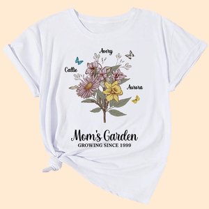 Henkilökohtainen Retro akvarelli syntymän kukka kukkakimppu T-paita collegepaita lapsen nimet äitienpäivä syntymäpäivälahja äidille isoäitiille