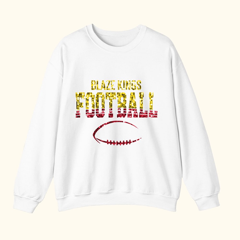 Personnalisé T-shirt Football Multicolore Faux Paillettes Sweatshirt Hoodie avec Texte Anniversaire Cadeau d'équipe pour Amoureux du Football