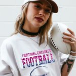 Personalizzato Multicolore Faux Glitter Football T-shirt Felpa con cappuccio con testo Anniversary Team Gift for Football Lover