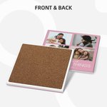 Personalized  4 Photos Collage Ceramic Coasters with Text Set of 2 Housewarming Mother's Day Gift for Mother Family