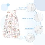 Gepersonaliseerde bloemige schattige olifant mouwloze slaapzak met rits met initiaal en naam verjaardagscadeau voor pasgeboren baby's