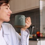 Personalised Birth Flower Retro Handmade Stoneware 12oz Mug with Name Housewarming Birthday Mother's Day Gift for Mom Grandma