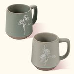 Personalised Birth Flower Retro Handmade Stoneware 12oz Mug with Name Housewarming Birthday Mother's Day Gift for Mom Grandma