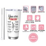 Vaso Personalizado Flor de Nacimiento Versículo de la Biblia 20oz con Nombre Cumpleaños Aniversario Día de la Madre Regalo para Mujer