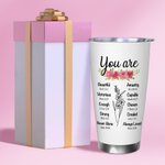 Vaso Personalizado Flor de Nacimiento Versículo de la Biblia 20oz con Nombre Cumpleaños Aniversario Día de la Madre Regalo para Mujer