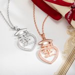 Personalized Graduation Cap Heart Zircon Necklace with Name for Class of 2024 Graduation Gift for Her