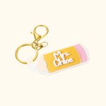 Matita personalizzata Portachiavi a doppio strato in acrilico con nome Compleanno Regalo di laurea per l'insegnante