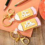 Matita personalizzata Portachiavi a doppio strato in acrilico con nome Compleanno Regalo di laurea per l'insegnante