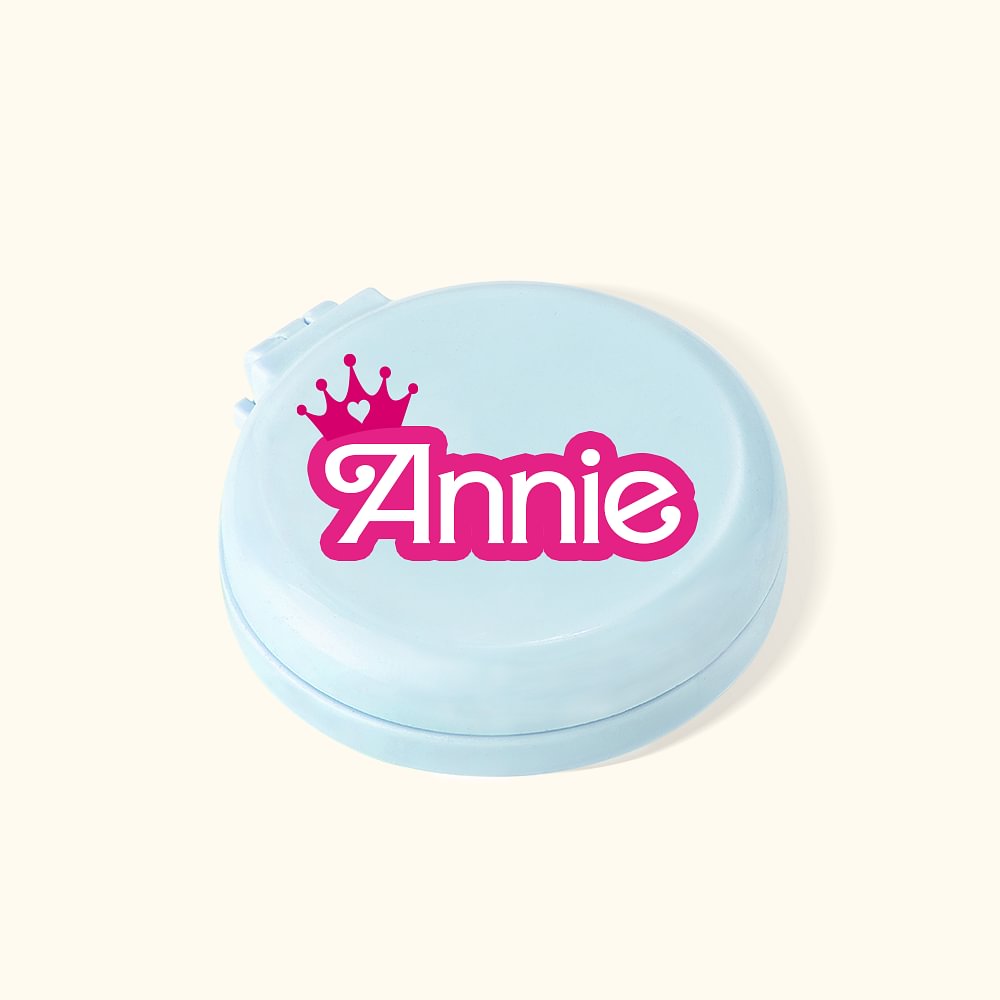 Mini coussin d'air portable Style Poupée Rose Peigne miroir avec nom Anniversaire Mariée Cadeau pour elle