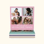 Personalized  4 Photos Collage Ceramic Coasters with Text Set of 2 Housewarming Mother's Day Gift for Mother Family