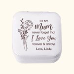 Boîte à bijoux en cuir personnalisée avec nom Accessoire de voyage portable Anniversaire Fête des mères Cadeau pour Maman Grand-mère