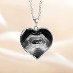 Gepersonaliseerde hart vormige baby sonogram echografie ketting pasgeboren Memorial Moederdag cadeau voor vrouwen
