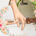 Gepersonaliseerde Bloem 1-8 Hand-Holding Acrylplaat met Namen Moederdag Verjaardagscadeau voor Mama Oma