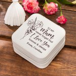 Boîte à bijoux en cuir personnalisée avec nom Accessoire de voyage portable Anniversaire Fête des mères Cadeau pour Maman Grand-mère