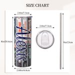 Personalised Retro 80s and 90s Cassette Music Tape 20oz Skinny Tumbler with Lid and Straw Birthday Gift for Rock Music Lover