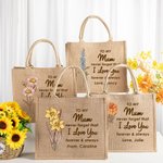 Henkilökohtainen rakastan sinua ikuisesti & aina Juutti Kangaskassi syntymän kukka ja nimi äitienpäivä syntymäpäivälahja äiti isoäiti