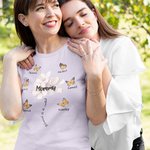 Gepersonaliseerd Geboortebloem T-shirt Sweatshirt met 1-9 Vlinders en Namen Multicolor Beschikbaar Moederdag Verjaardagscadeau voor Mama Oma