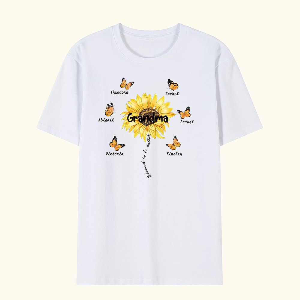 T-shirt personnalisé Fleur de naissance Sweatshirt avec 1-9 papillons et noms Multicolore Disponible Fête des mères Cadeau d'anniversaire pour Maman Grand-mère