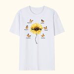 Gepersonaliseerd Geboortebloem T-shirt Sweatshirt met 1-9 Vlinders en Namen Multicolor Beschikbaar Moederdag Verjaardagscadeau voor Mama Oma