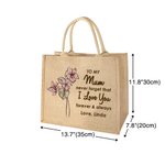 Henkilökohtainen rakastan sinua ikuisesti & aina Juutti Kangaskassi syntymän kukka ja nimi äitienpäivä syntymäpäivälahja äiti isoäiti