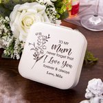 Boîte à bijoux en cuir personnalisée avec nom Accessoire de voyage portable Anniversaire Fête des mères Cadeau pour Maman Grand-mère