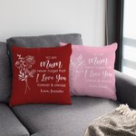 Personlig Födelseblomma Mamma Jag älskar dig Kasta kuddeöverdrag med namn Mors dag Födelsedagspresent för kvinnor