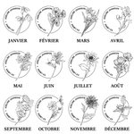 Tampon de Gaufrage Personnalisé avec Nom et Fleur de Naissance Ex-libris Gaufré Cadeau Anniversaire Fête des Mères pour Maman Amoureux de Lecture