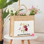 Bolsa de tela de yute personalizada con nombre Día de la Madre Cumpleaños Aniversario Regalo para ella