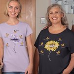 Gepersonaliseerd Geboortebloem T-shirt Sweatshirt met 1-9 Vlinders en Namen Multicolor Beschikbaar Moederdag Verjaardagscadeau voor Mama Oma