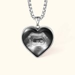 Gepersonaliseerde hart vormige baby sonogram echografie ketting pasgeboren Memorial Moederdag cadeau voor vrouwen