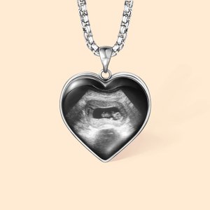Personalisiertes Herz geformt Baby Sonogramm Ultraschall Halskette Neugeborenes Memorial Muttertag Geschenk für Frauen