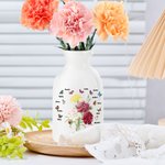 Personalized Carnation Butterfly White Ceramic Vase with 1-12 Names Mother's Day Birthday Gift for Mom Grandma