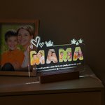 Gepersonaliseerde fotocollage moeder LED nachtlampje met houten basis en 7 lichtstanden Moederdag Verjaardagscadeau voor mama oma