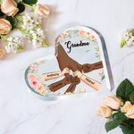 Gepersonaliseerde Bloem 1-8 Hand-Holding Acrylplaat met Namen Moederdag Verjaardagscadeau voor Mama Oma