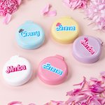 Mini coussin d'air portable Style Poupée Rose Peigne miroir avec nom Anniversaire Mariée Cadeau pour elle