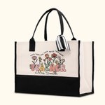 Personalisierte Boho-Stil Frühling Wildblumen Tragetasche aus Segeltuch Große Kapazität  Wertschätzung Geschenk zum Ende des Schuljahres für Lehrerin