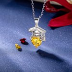 Collier de pierre de naissance personnalisé avec nom gravé Cadeau de fin d'études pour les diplômés de la classe 2025