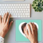 Gepersonaliseerd Hartvormig Foto Non-slip Muismat Kantoor Computer Accessoire Verjaardag Moederdag Cadeau voor Familie Vriend Collega