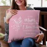 Personlig Födelseblomma Mamma Jag älskar dig Kasta kuddeöverdrag med namn Mors dag Födelsedagspresent för kvinnor