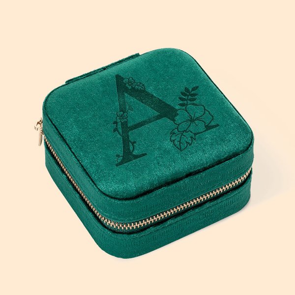 Henkilökohtainen Syntymä Kukka Kannettava Matkailu Kaiverrettu Velvet Korut laatikko Initial Syntymäpäivä Äitienpäivä lahja hänelle