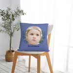 Personalized Baby Photo Birth Flower Throw Pillow Cover with Text Mother's Day Gift for Mother