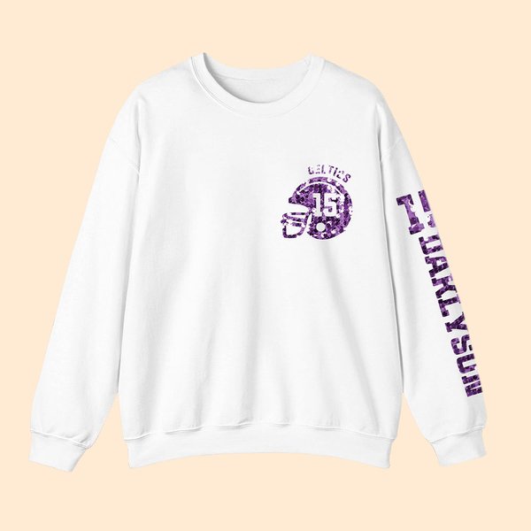 T-shirt Sweatshirt Personnalisé avec Texte Numéro Vêtement à Paillettes Cadeau Fête des Pères Compétition pour Fans Amateur de Football Américain