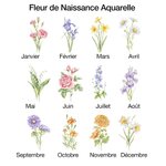 Sac de Plage en Lin Personnalisé avec Nom et Fleur de Naissance Cadeau Anniversaire Mariage pour Femme