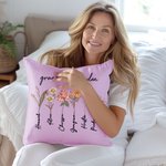 Gepersonaliseerd Geboortemaand Bloemen Kussenhoes met Naam Tuin Thema Huisdecoratie Moederdag Familiecadeau voor Mamma Oma