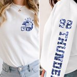 Personalizzato Casco di calcio Design Faux Sequin T-shirt Felpa con cappuccio Regalo per il giorno del gioco per gli amanti del calcio Giocatori