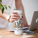 Gobelet personnalisé Spring Boho Wildflowers 20oz Name Skinny Tumbler avec paille et brosse Cadeau d'appréciation pour professeur