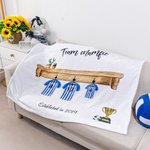 Personalised Football Printed Soft Fleece Family Blanket with 1-6 Names Father's Day Birthday Gift for Him