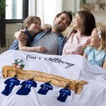 Personalised Football Printed Soft Fleece Family Blanket with 1-6 Names Father's Day Birthday Gift for Him