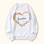 Sweat personnalisé avec 1-10 noms d'enfants Fête des mères Cadeau d'anniversaire pour Grand-mère Maman